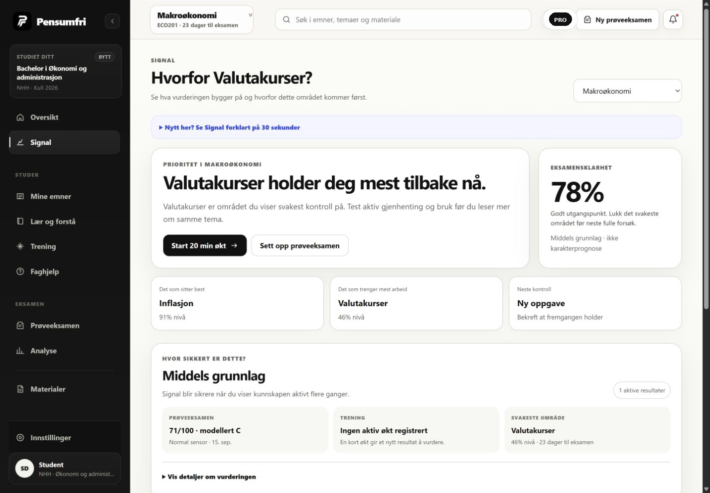 Signal viser hvorfor et område bør prioriteres